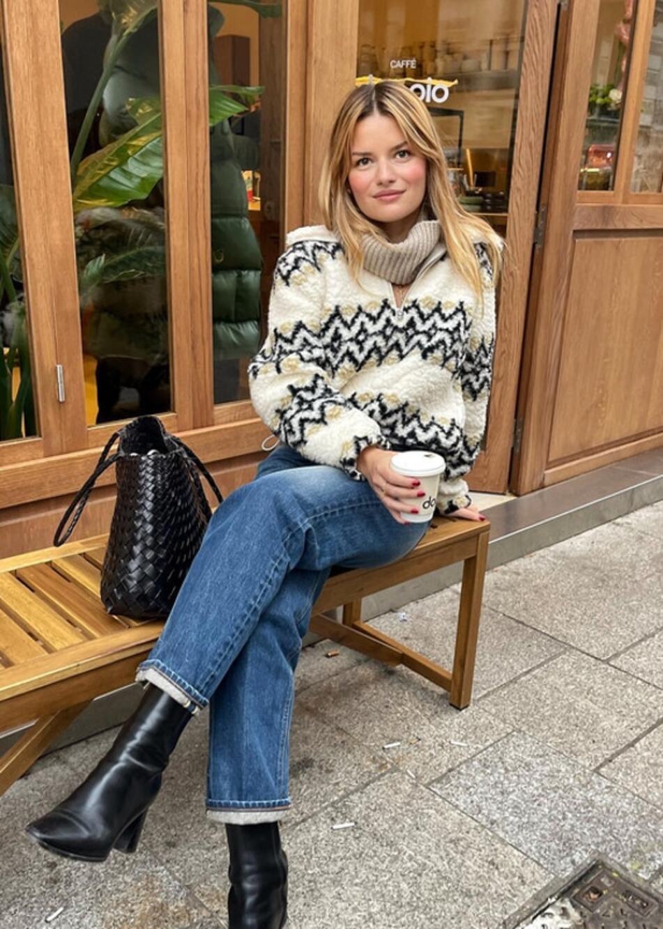J.CREW Jacquard Print Sherpa Pullover Sweater Blogger Fav Fall Winter Europe